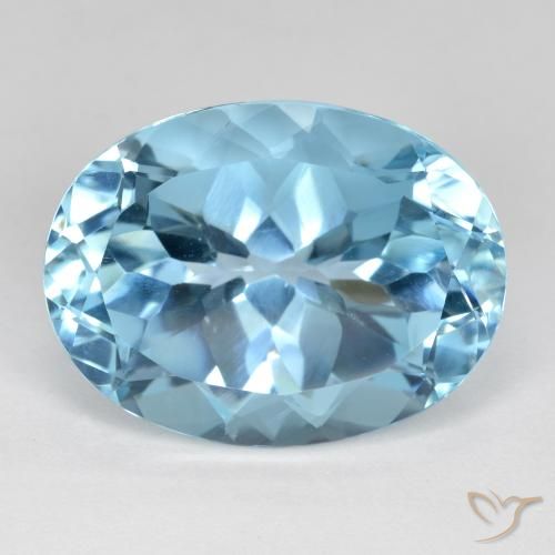 22.58ct Натуральный Небесно Голубой Топаз, Овал, Чистота VVS