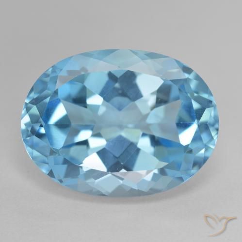 22.75ct Натуральный Свисс-Блю Топаз, Овал, Чистота VVS