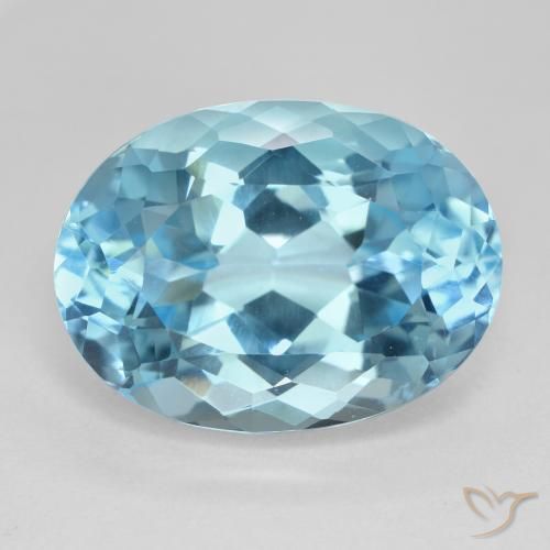 23.72ct Натуральный Свисс-Блю Топаз, Овал, Чистота VVS