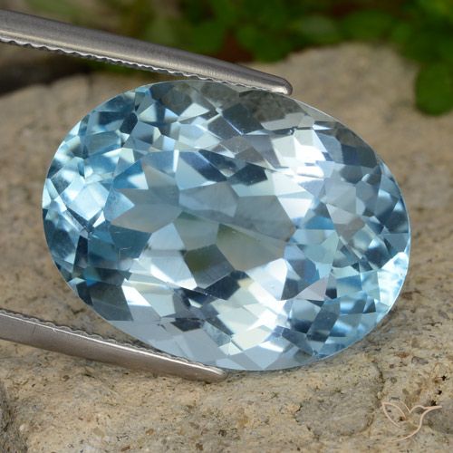 22.93ct Натуральный Свисс-Блю Топаз, Овал, VVS-VS
