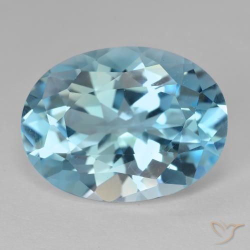 21.52ct Натуральный Свисс-Блю Топаз, Овал, VVS-VS