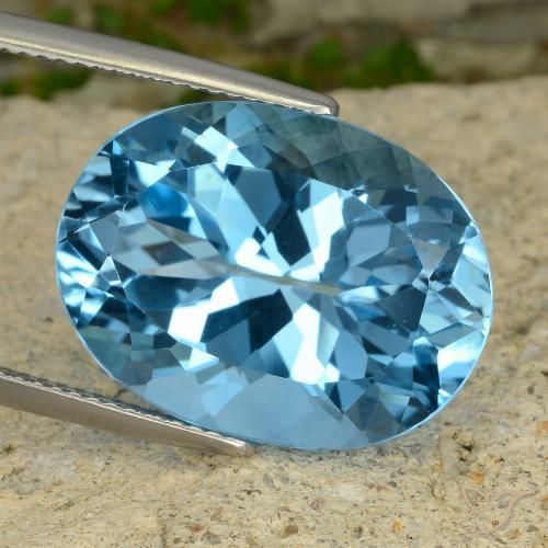 22.63ct Натуральный Свисс-Блю Топаз, Овал, Чистота VVS