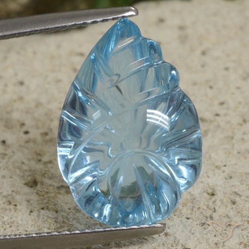 11.15ct Натуральный Свисс-Блю Топаз, Огранка Цветок, Прозрачный
