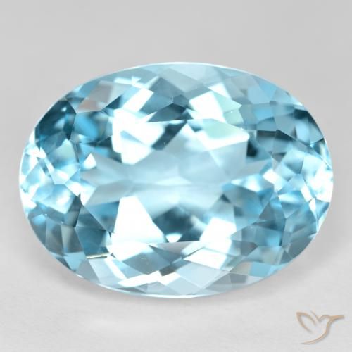 22.89ct Натуральный Свисс-Блю Топаз, Овал, Чистота VVS