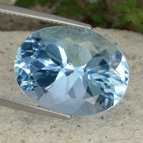 23.05ct Натуральный Небесно Голубой Топаз, Овал, Чистота VVS