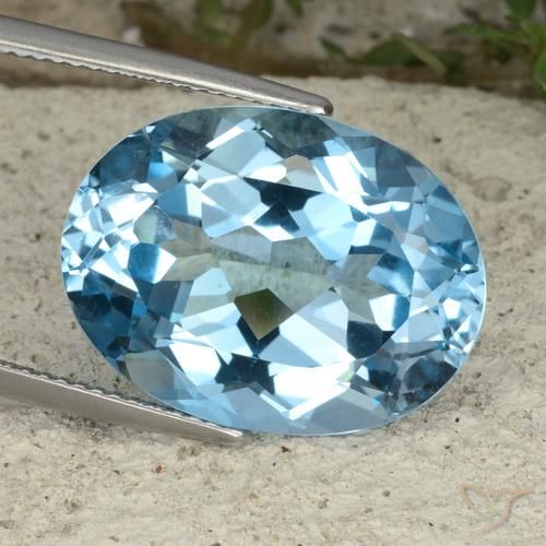 21.85ct Натуральный Свисс-Блю Топаз, Овал, Чистота VVS