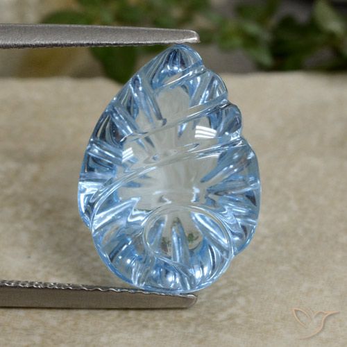 9.03ct Натуральный Свисс-Блю Топаз, Огранка Цветок, Прозрачный