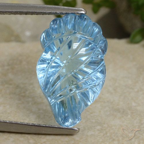 10.77ct Натуральный Небесно Голубой Топаз, причудливая, Прозрачный