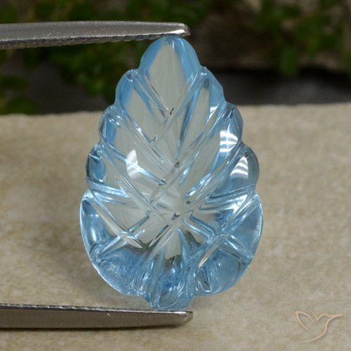 10.53ct Натуральный Небесно Голубой Топаз, Огранка Цветок, Прозрачный