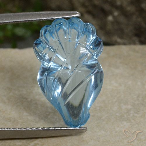 9.14ct Натуральный Небесно Голубой Топаз, причудливая, Прозрачный