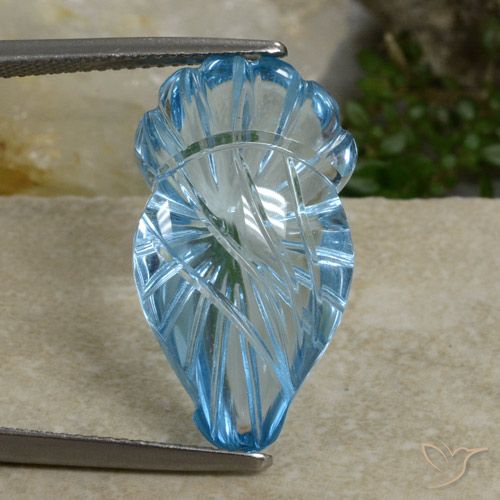 17.50ct Натуральный Небесно Голубой Топаз, причудливая, Прозрачный