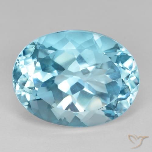 23.33ct Натуральный Свисс-Блю Топаз, Овал, Чистота VVS