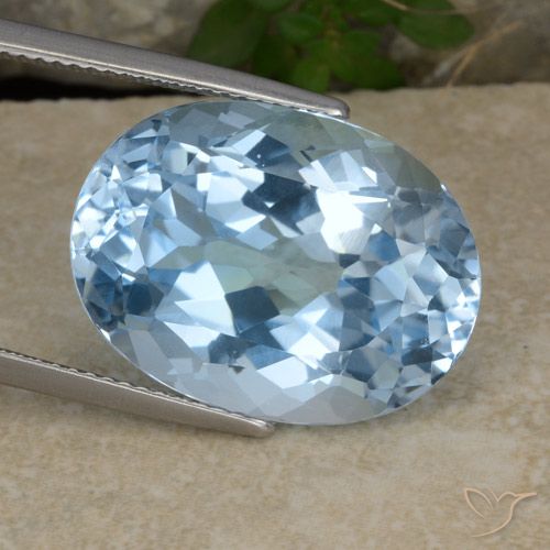 22.93ct Натуральный Небесно Голубой Топаз, Овал, Чистота VVS