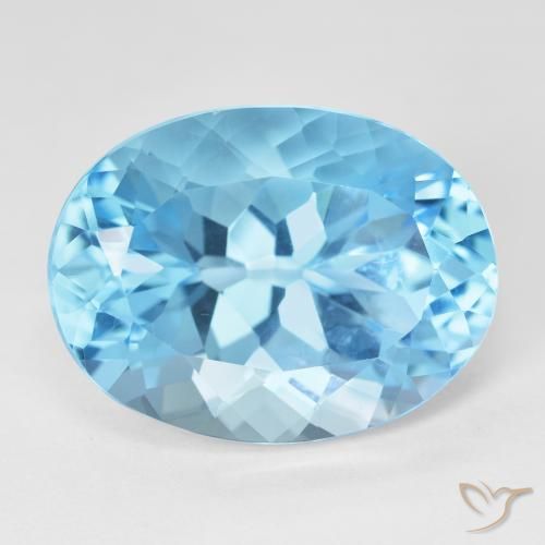 23.32ct Натуральный Свисс-Блю Топаз, Овал, Чистота VVS