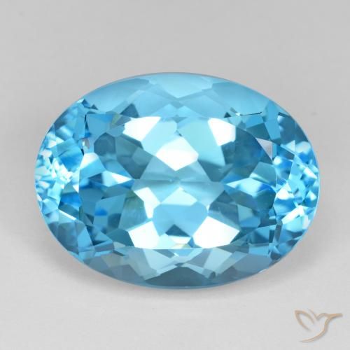 23.54ct Натуральный Свисс-Блю Топаз, Овал, Чистота VVS