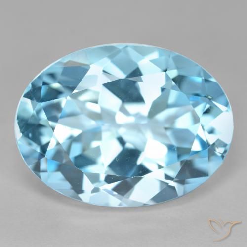 21.24ct Натуральный Небесно Голубой Топаз, Овал, Чистота VVS