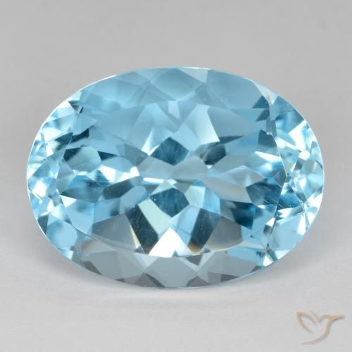 22.83ct Натуральный Небесно Голубой Топаз, Овал, VVS-VS