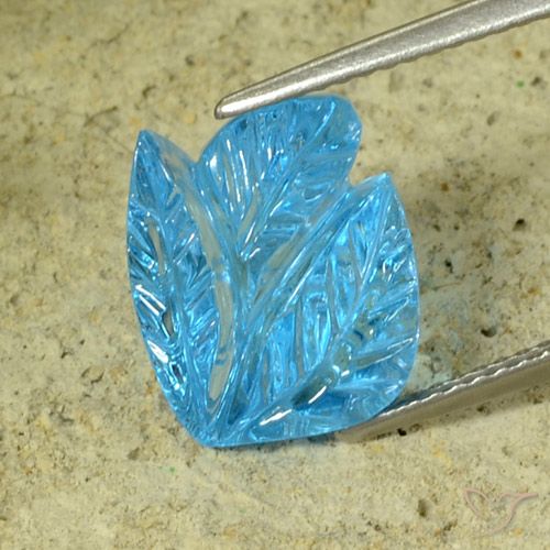 7.81ct Натуральный Свисс-Блю Топаз, Огранка Цветок, Прозрачный