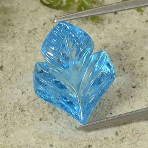 7.69ct Натуральный Свисс-Блю Топаз, Огранка Цветок, Прозрачный