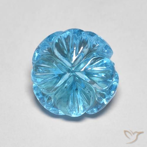 2.95ct Натуральный Свисс-Блю Топаз, Огранка Цветок, Прозрачный