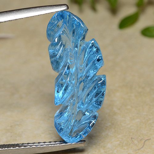 9.82ct Натуральный Свисс-Блю Топаз, Огранка Цветок, Прозрачный
