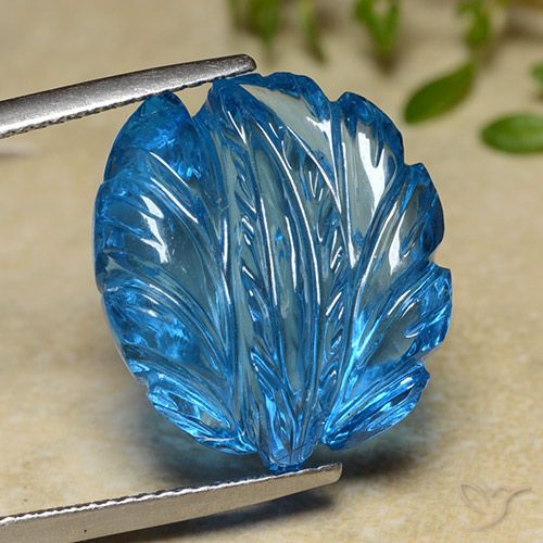 27.42ct Натуральный Свисс-Блю Топаз, Огранка Цветок, Прозрачный
