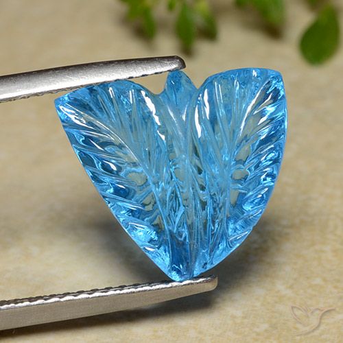 9.03ct Натуральный Свисс-Блю Топаз, Огранка Цветок, Прозрачный