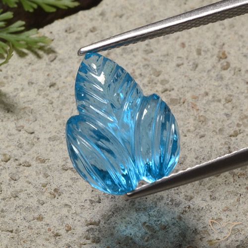 7.70ct Натуральный Свисс-Блю Топаз, Огранка Цветок, Прозрачный