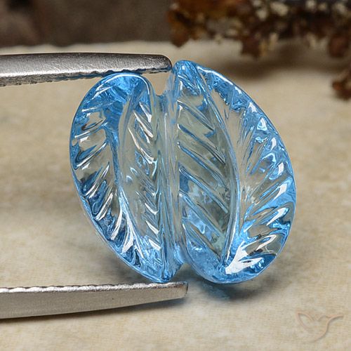 8.24ct Натуральный Свисс-Блю Топаз, Огранка Цветок, Прозрачный