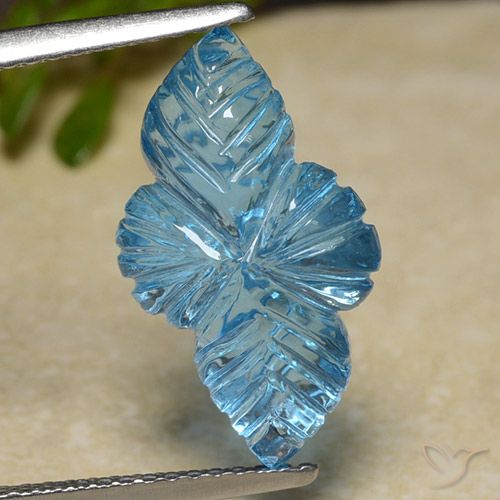 6.61ct Натуральный Свисс-Блю Топаз, причудливая, Прозрачный