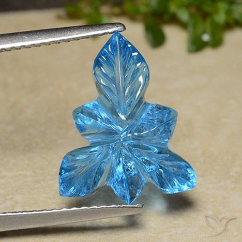 6.80ct Натуральный Свисс-Блю Топаз, Огранка Цветок, Прозрачный