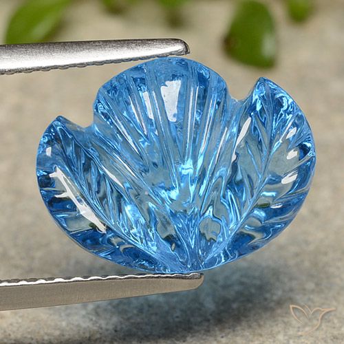 7.36ct Натуральный Свисс-Блю Топаз, Огранка Цветок, Прозрачный
