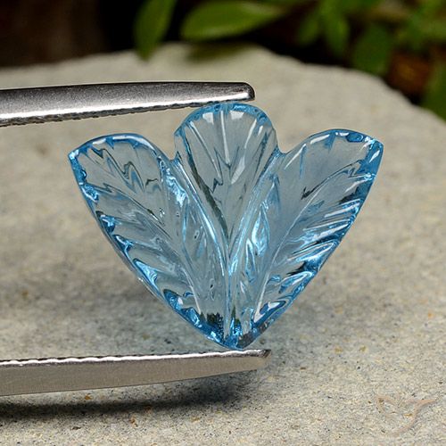 4.24ct Натуральный Свисс-Блю Топаз, Огранка Цветок, Прозрачный