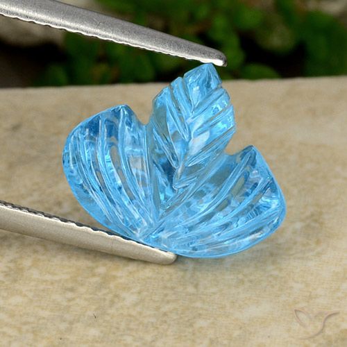5.65ct Натуральный Свисс-Блю Топаз, Огранка Цветок, Прозрачный