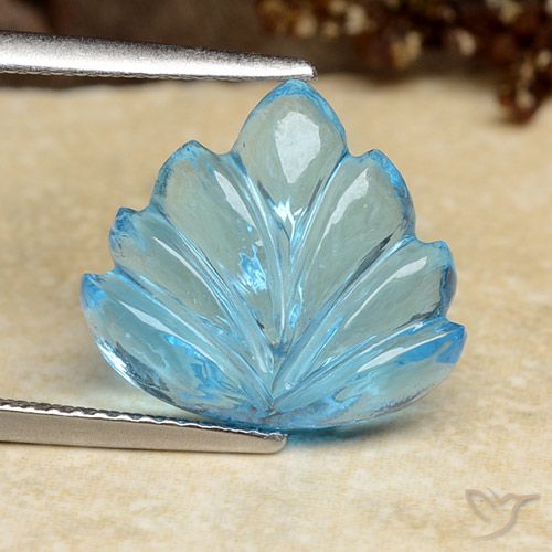 7.81ct Натуральный Свисс-Блю Топаз, Огранка Цветок, Прозрачный