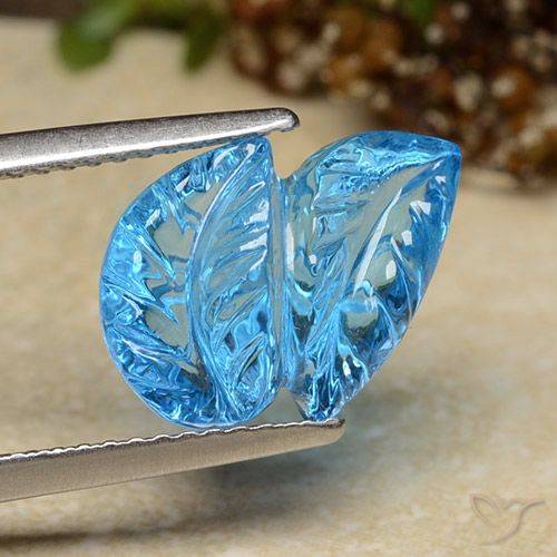 5.81ct Натуральный Свисс-Блю Топаз, Огранка Цветок, Прозрачный