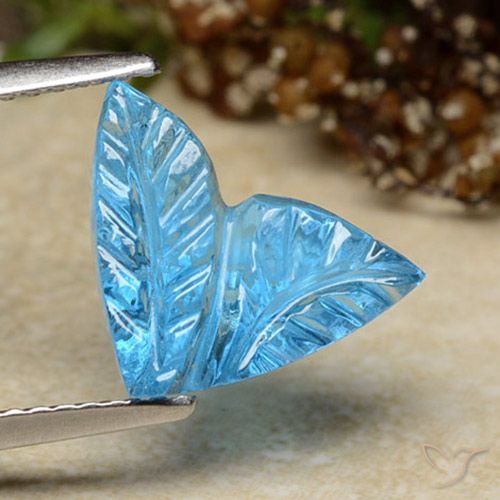 4.41ct Натуральный Свисс-Блю Топаз, Огранка Цветок, Прозрачный