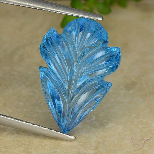 10.37ct Натуральный Свисс-Блю Топаз, Огранка Цветок, Прозрачный