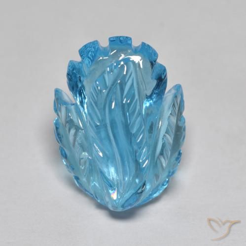 13.53ct Натуральный Свисс-Блю Топаз, Огранка Цветок, Прозрачный