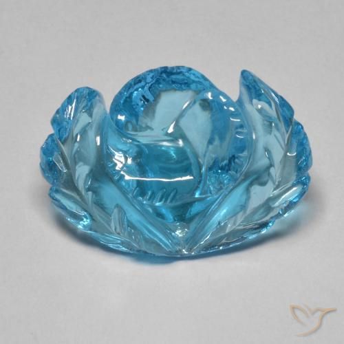 12.78ct Натуральный Свисс-Блю Топаз, Огранка Цветок, Прозрачный