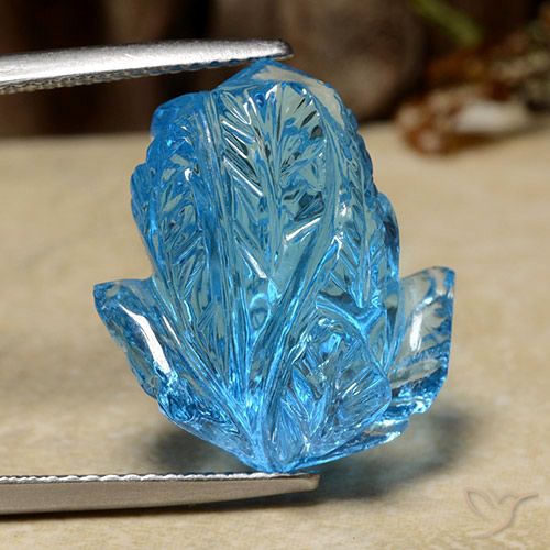 19.85ct Натуральный Свисс-Блю Топаз, Огранка Цветок, Прозрачный