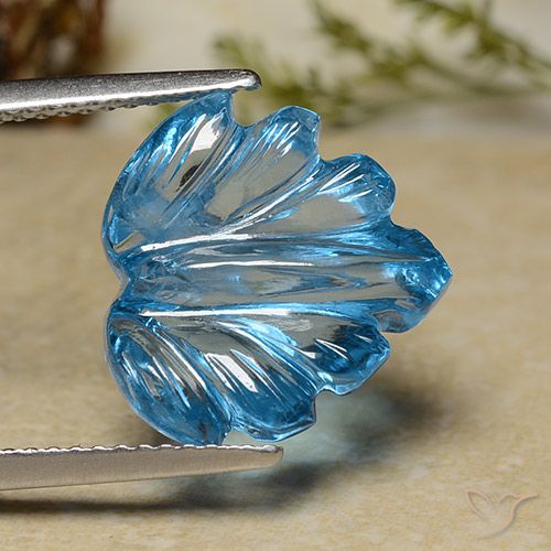 8.71ct Натуральный Свисс-Блю Топаз, Огранка Цветок, Прозрачный