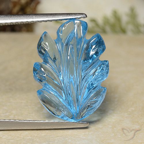 10.13ct Натуральный Свисс-Блю Топаз, Огранка Цветок, Прозрачный