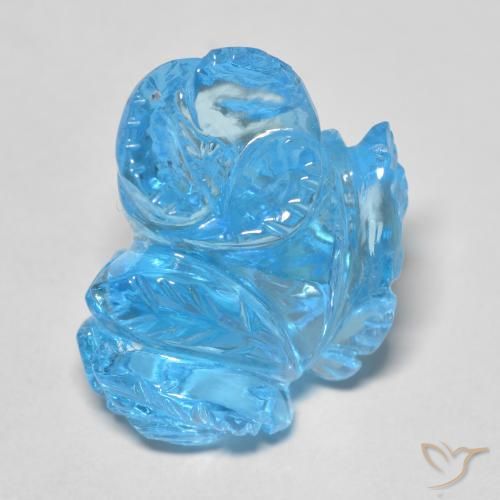 18.66ct Натуральный Свисс-Блю Топаз, Огранка Цветок, Прозрачный