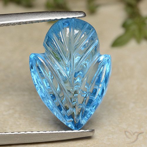 9.54ct Натуральный Свисс-Блю Топаз, Огранка Цветок, Прозрачный