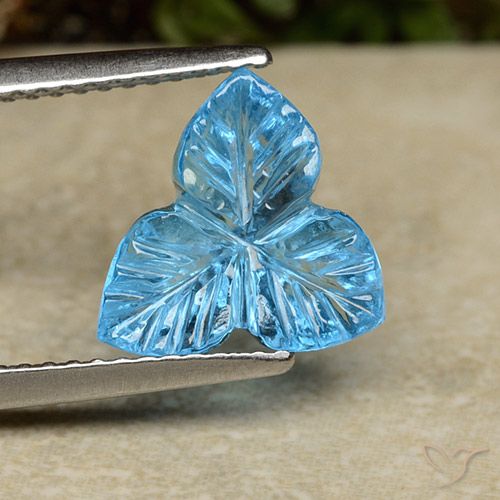 3.51ct Натуральный Свисс-Блю Топаз, Огранка Цветок, Прозрачный