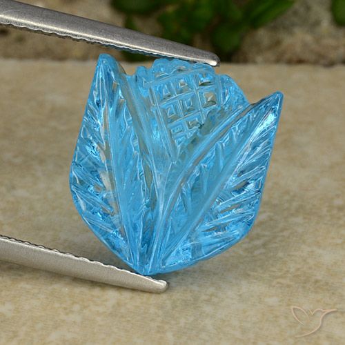 8.41ct Натуральный Свисс-Блю Топаз, Огранка Цветок, Прозрачный