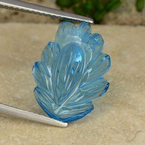 9.91ct Натуральный Свисс-Блю Топаз, Огранка Цветок, Прозрачный