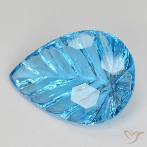 6.79ct Натуральный Свисс-Блю Топаз, Форма груши, Прозрачный