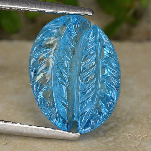 6.69ct Натуральный Свисс-Блю Топаз, Огранка Цветок, Прозрачный